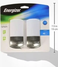Jasco 37102 Energizer LED Night Light Automatic 2 Pack Brushed Nickel Efficient