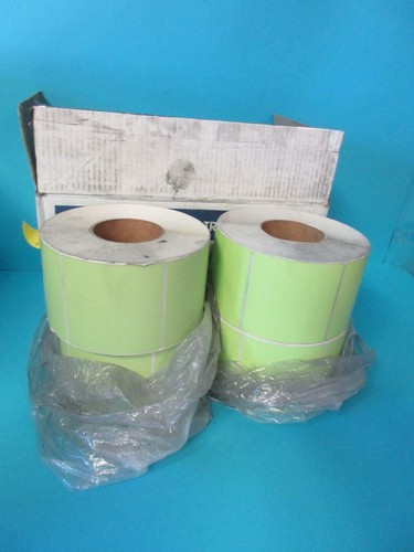 CASE OF 4 U-LINE INDUSTRIAL THERMAL TRANSFER LABELS 4X4" S-10767 GREEN 1500/ROLL - Picture 2 of 9