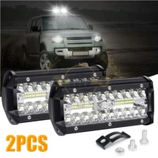 2×7inch LED 2400W Work Light Bar Flood Spot Combo Fog Lamp Offroad Driving Truck