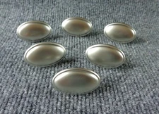 Set of 6 New Oval Knobs Pulls Brushed Nickel Cabinet Drawer Hardware Knob
