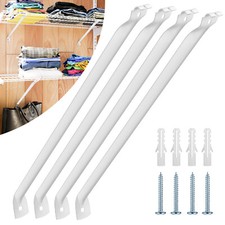 4PCS Brackets for 12" deep Metal Wire Shelves New Closet White Metal With Screws