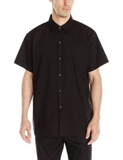 mens Kitchen Basic Uniform Cook Shirt Black X-Large US