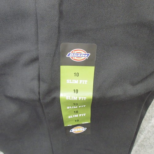 Dickies Boys Flex Pants Size 10 Black Slim Fit Tapered Leg Wrinkle Resist New - Picture 2 of 15