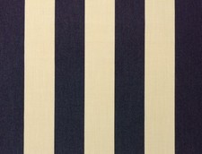 SUNBRELLA CANVAS STRIPE NAVY BLUE VELLUM OUTDOOR FURNITURE FABRIC BY YARD 54" W