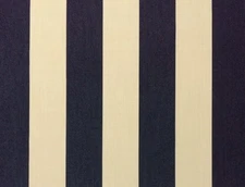 SUNBRELLA CANVAS STRIPE NAVY BLUE VELLUM OUTDOOR FURNITURE FABRIC BY YARD 54" W