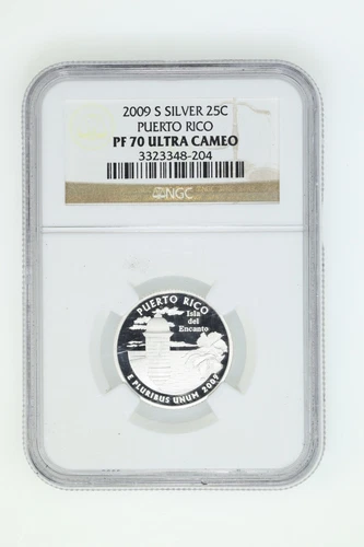2009-S Puerto Rico Silver Quarter NGC PF70 Ultra Cameo