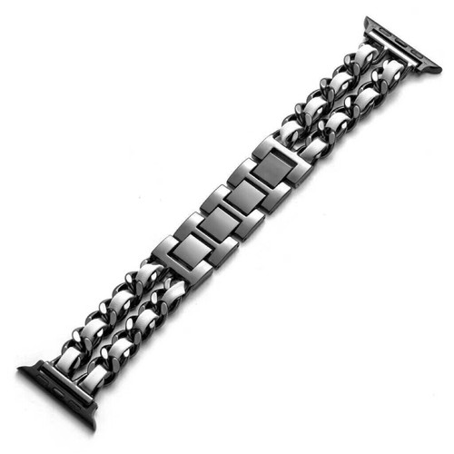 Für Apple Watch Ultra 49mm 9-1 SE 40/41/45mm Leder+ Metall Armband + Bling Hülle - Bild 13 von 73