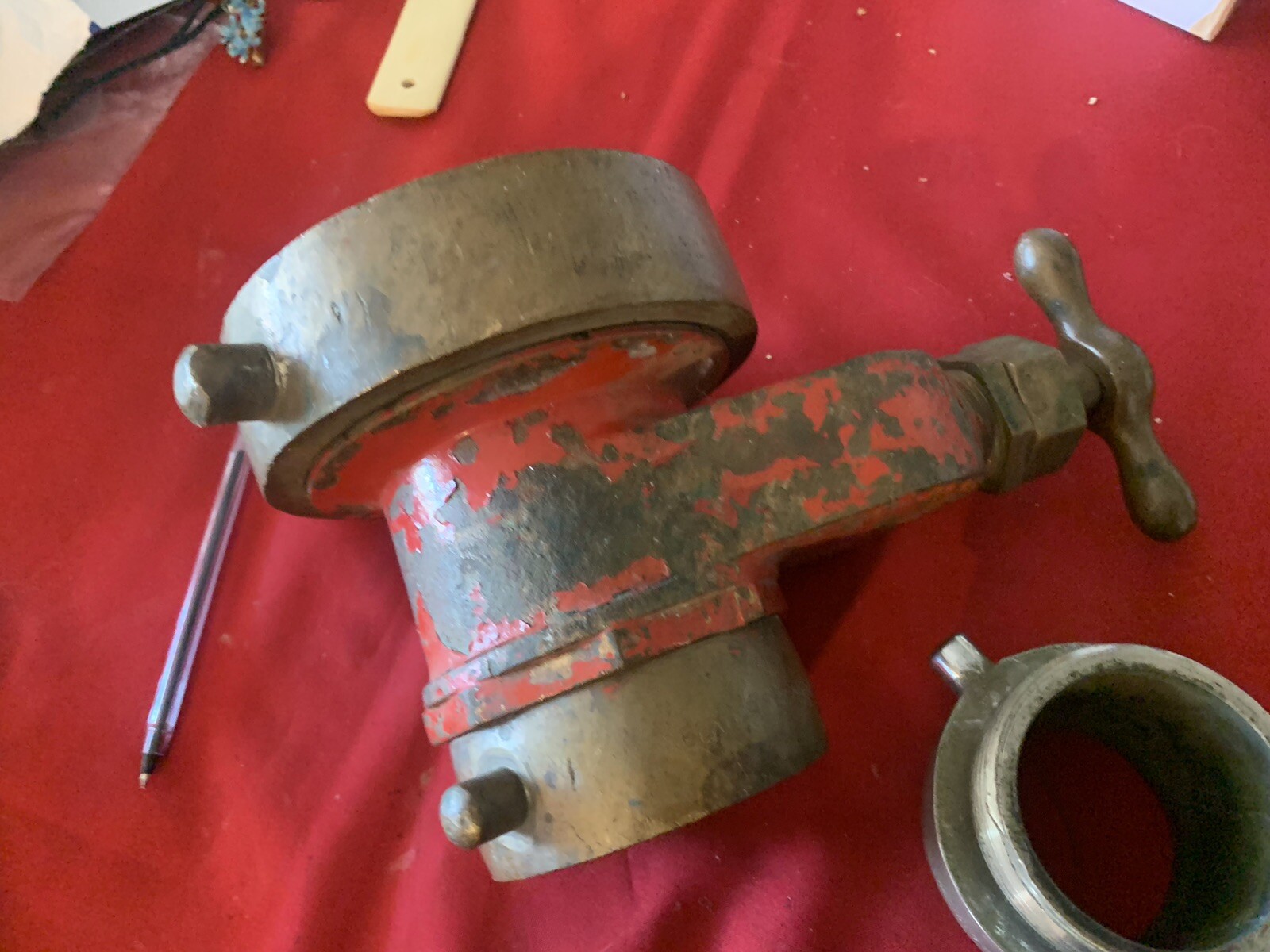 Vintage firefighters Elkhart Brass  Co. Fire Hydrant  Shut Off & Powhatten