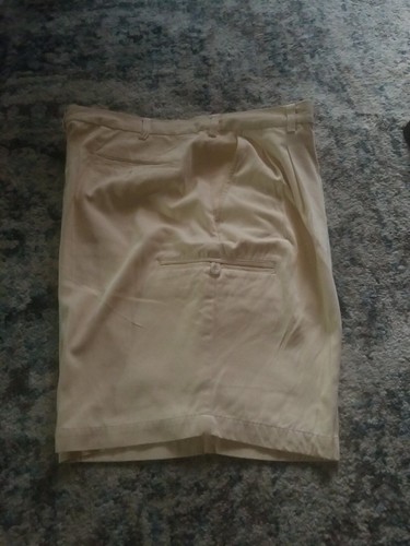 Caribbean Men's Shorts 100% Silk Yellow Pleated Relaxed Fit Size 36 - Picture 11 of 18