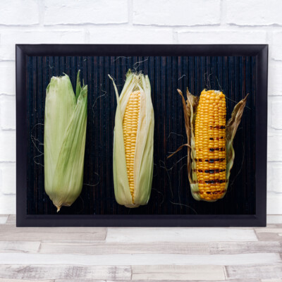 Mais Lebensmittel Gemüse Küche Gemüse Grill Grill Wandkunstdruck