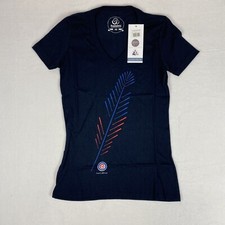 CHICAGO CUBS BLUE WOMEN'S XS T Shirt 100% Recycled Material MADE IN USA NWT