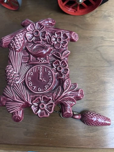 Raspberry Colored Ceramic Wall Pocket