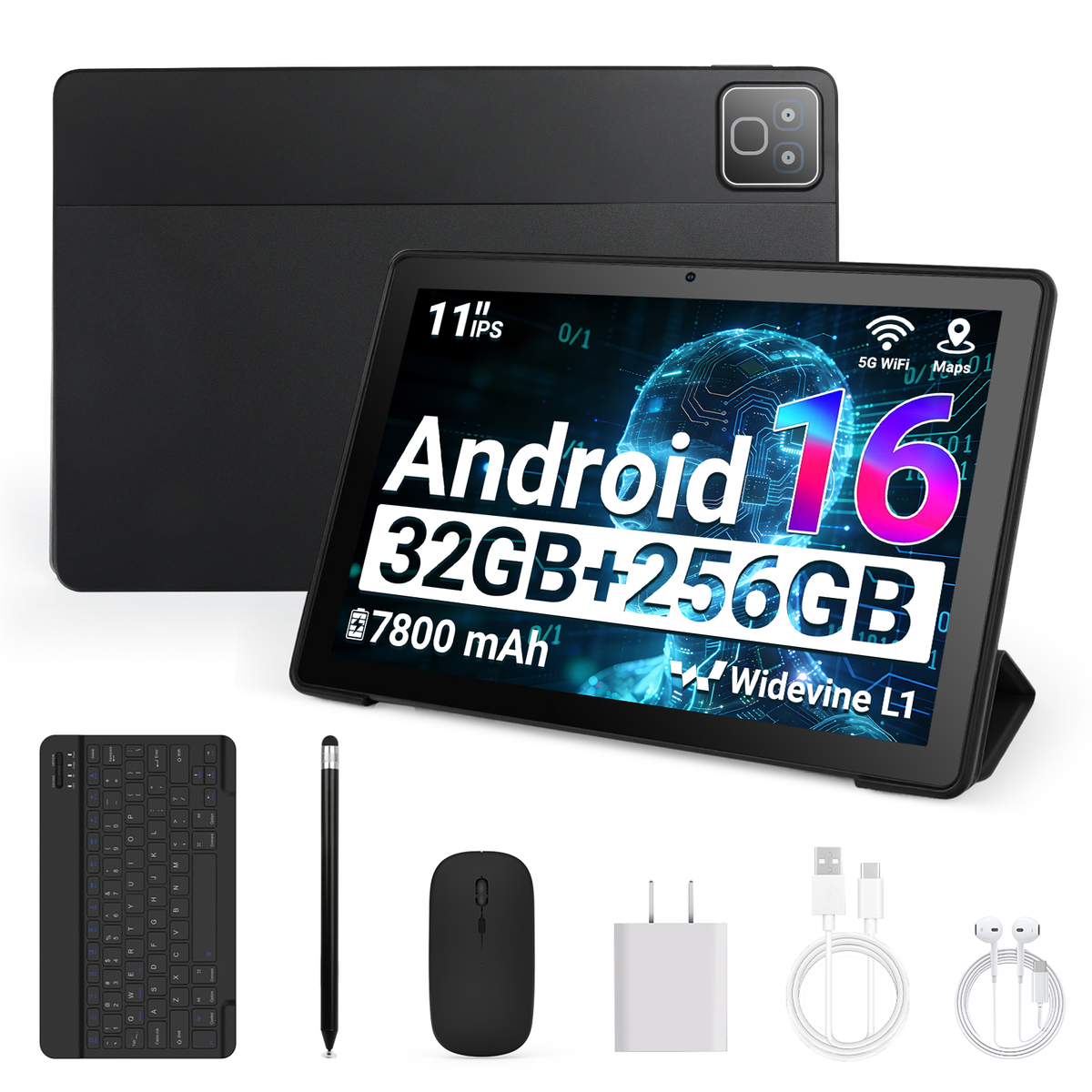 Android 16 Tablet 11 inch 32GB+256GB+1TB Expand Octa-core 7800mAh
