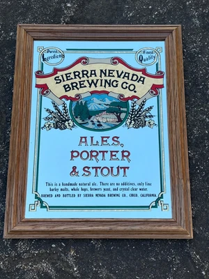 Sierra Nevada パブミラー 木製フレーム ビンテージ Sierra Nevada Sign Indiana Collectible Breweriana Mirrors for sale