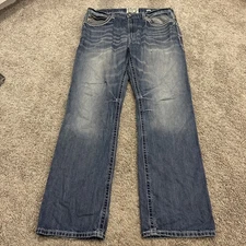 Ariat M4 Relaxed Boot Cut Jeans Blue Western Workwear Denim Cowboy Mens 36x34