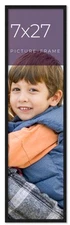 7x27 Frame Black Real Wood Picture Frame Width 0.75 inches | Interior Frame Dept