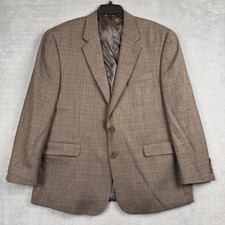 Ralph Lauren Mens 46R Brown Houndstooth 100 Wool 2-Button Blazer Sport Coat