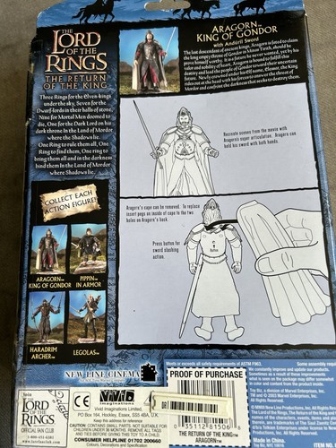 Aragorn King of Gondor - Anduril Sword - Lord of the Rings figure 2003 - Picture 2 of 8