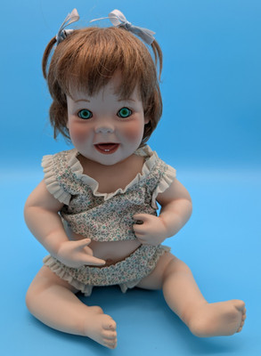 Elke Hutchens Lil Punkin Porcelain Baby Doll 11'' Green Eyes - Danbury Mint 1995