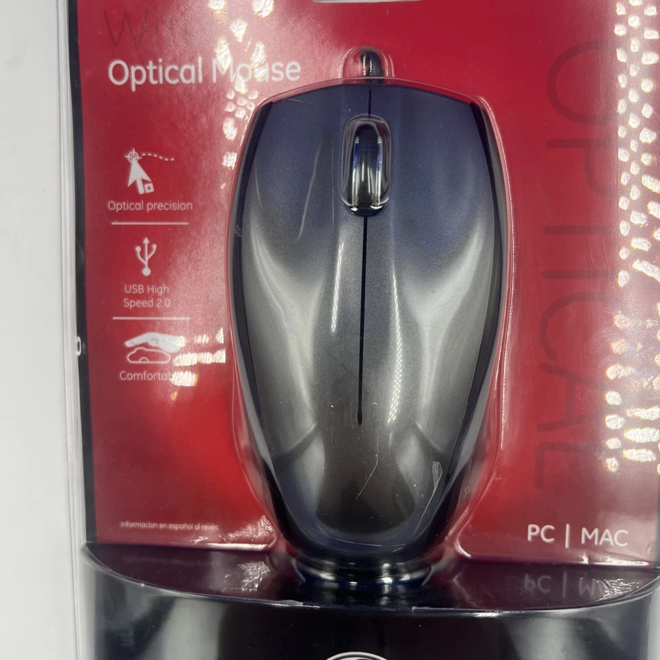 2010 GE Wired Optical Mouse USB 2.0 99912 PC/MAC Brand New Sealed NOS - Image 2 of 4