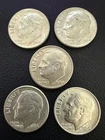 LOT X 5 AU Roosevelt Dimes 1964-D 90% FINE Silver Stacker Coin Collector #106