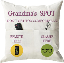 Grandma Gifts, Grandma's Spot Throw Pillow Covers 18x18 Inch,Birthday Christmas