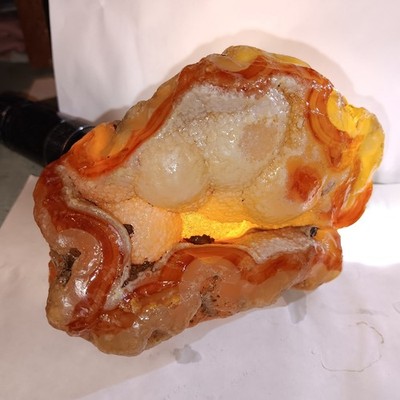 1.5lb Unique Red Banded Botryoidal Carnelian Agate Crystals Specimen Gift Oregon