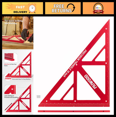 Precision Triangle Square 18 inch, Imperial Scale Framing Square for Precise 90