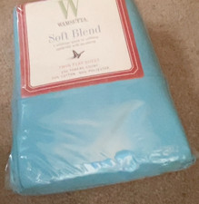 Wamsutta "Soft Blend" Twin Flat Sheet. Blue. 250 Thread Count. Made In USA. MIB.