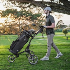 KVV 3 Wheel Golf Push Cart Ultra Lightweight Smallest Folding Size USED