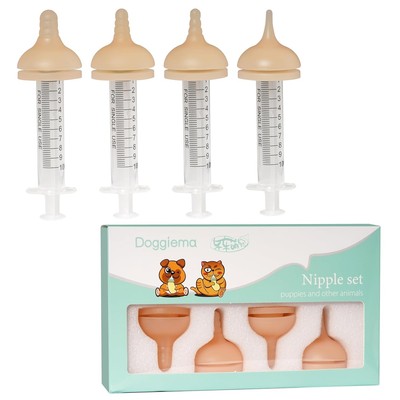 Doggiema Silikon Nippel Set 4 Größen 10ml Spritzen Stillen