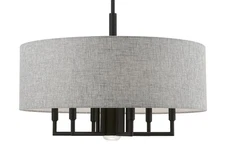 Livex Lighting 46736 Dakota 7 Light 24"W Multi Light Pendant - Black