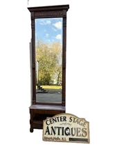 66658 Antique Victorian Walnut Pier Mirror Stand