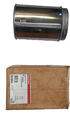 6'' Chimney Pipe 12'' DuraTech 9403 Double-Wall Stainless Steel Duravent 6DT-12SS