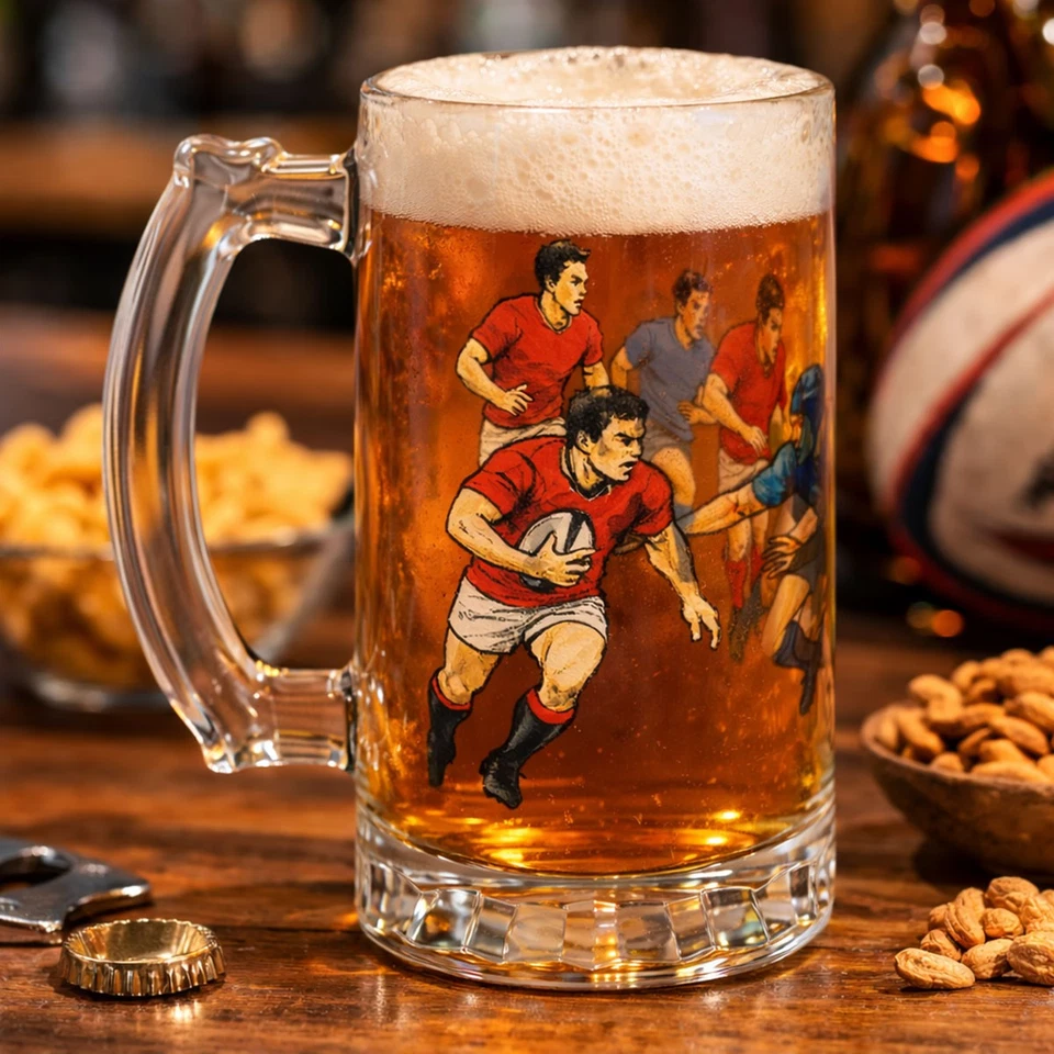 Chope à bière Rugby 470 ml Verre à bière CBKréation - Photo 2/2