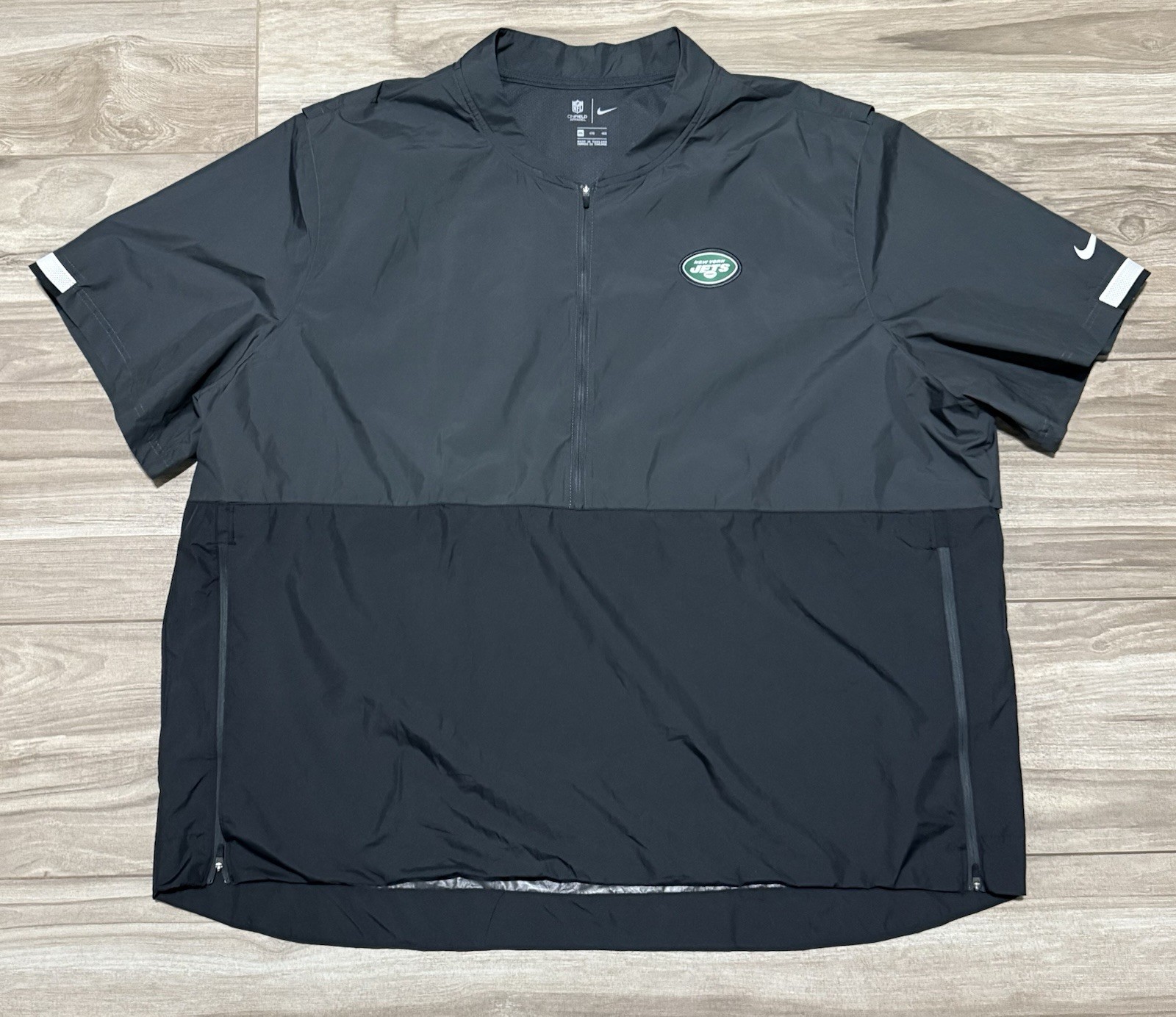 SACAI X NIKE Taglia 4XL New York Jets Nike On Field Apparel 1 2 Zip Pullover Giacca Antivento