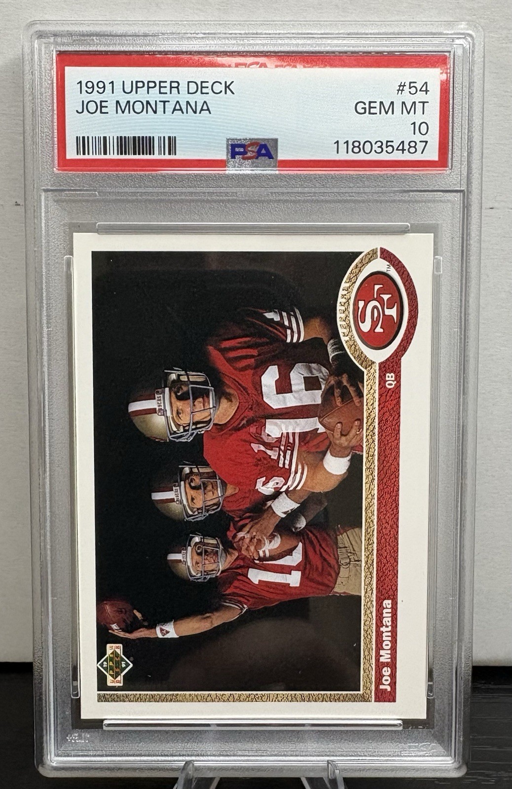 1991 UPPER DECK #54 JOE MONTANA 49ERS HOF PSA 10 view 2