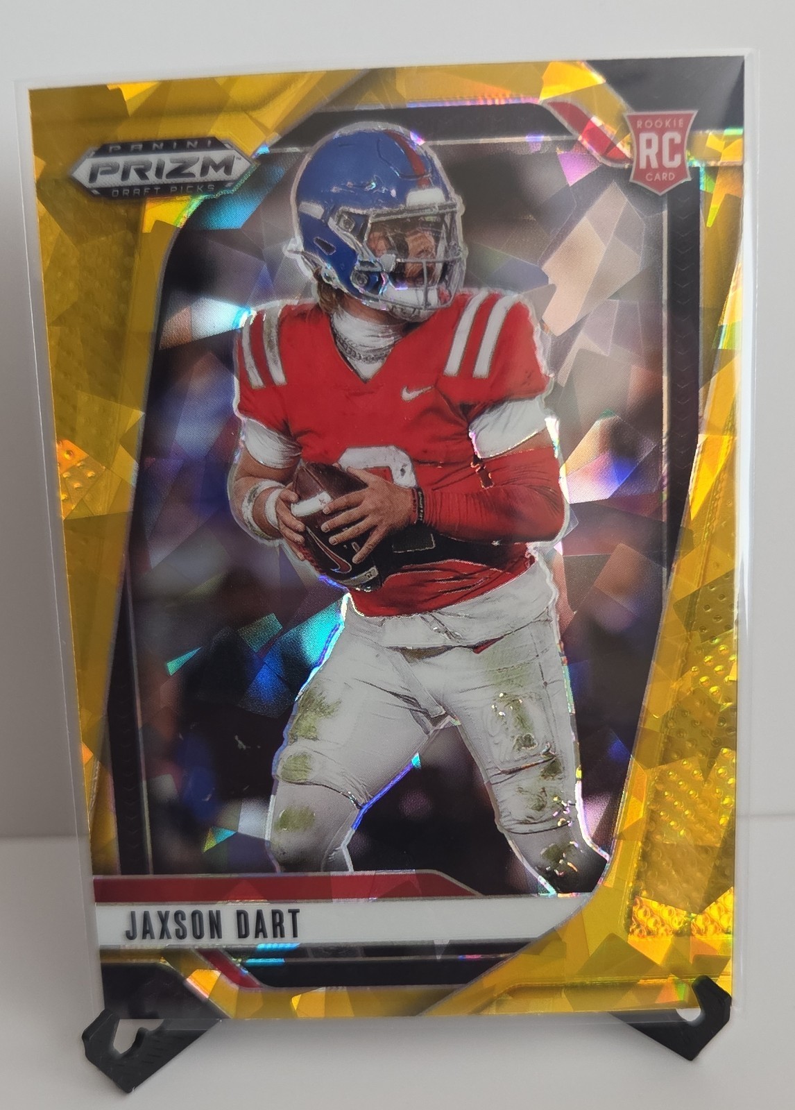 2025 Panini Prizm Draft Picks - Jaxson Dart #90 Gold Ice Prizm (RC)