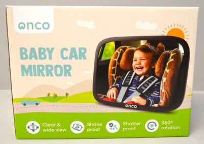 Onco 360° Baby Autospiegel Rücksitzspiegel Für Baby Rücksitz 17,5 x 24,5 cm NEU
