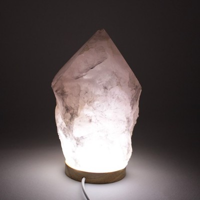 PUNTA Lampe in hochwertigem reinem Rosenquarz Mineralien Chakra Dekor