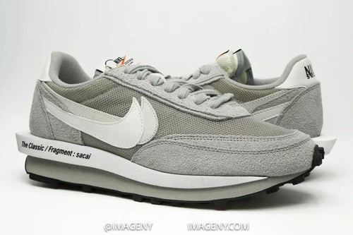 NIKE LD WAFFLE SACAI GEBRAUCHT GRÖSSE 9,5 FRAGMENT RAUCHGRAU WEISS SCHWARZ DH2684 001