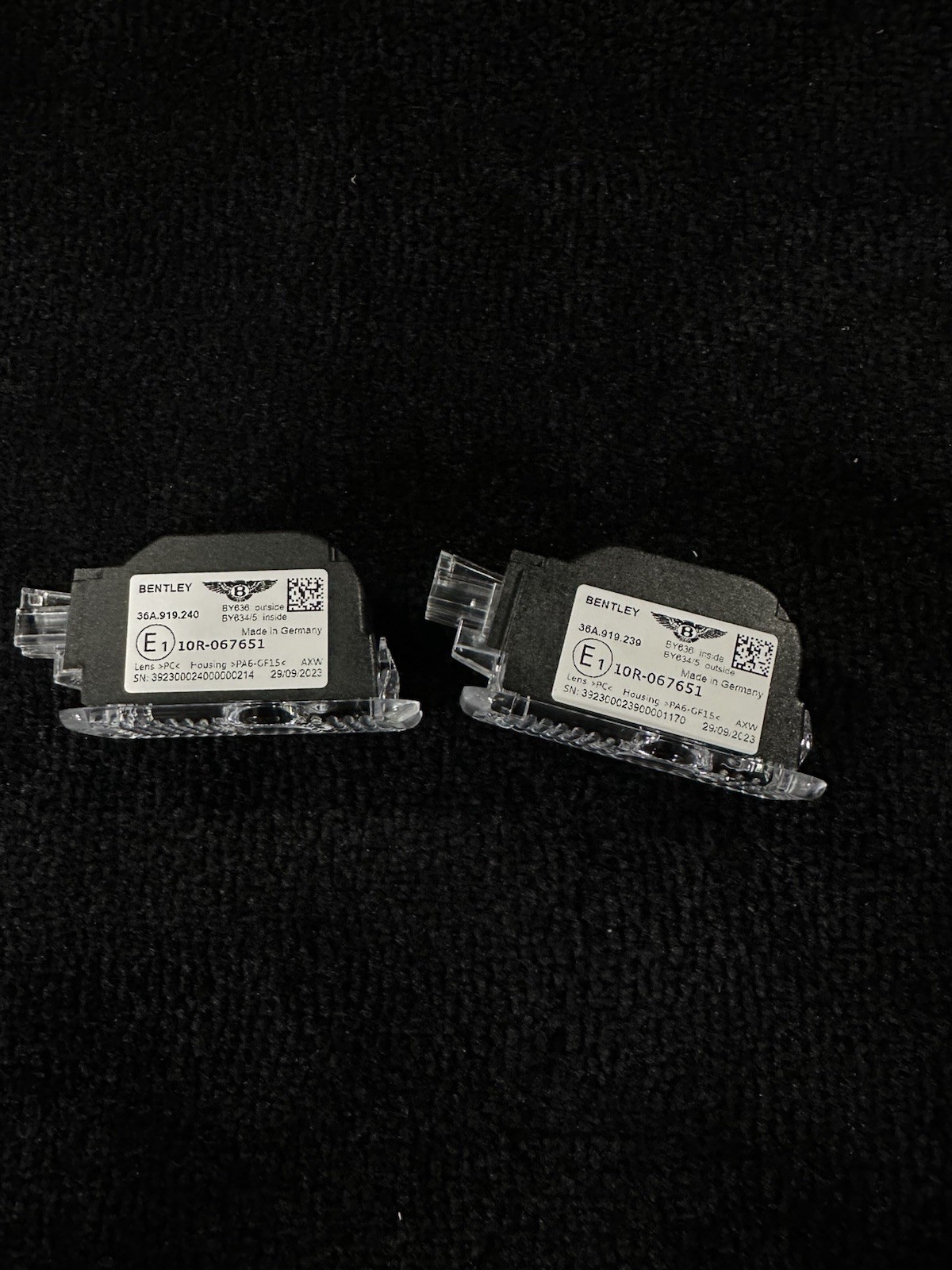 NEW Bentley Door Courtesy Lights OEM Set | P/N 36A919240 & 36A919239 | Genuine
