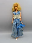 Vtg 60's Barbie Doll Like  Flower lace Bell Bottom Jumpsuit Handmade NO DOLL