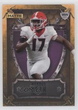 2022 Wild Card MATTE Gold - Frame / Purple /50 Nakobe Dean Rookie RC Shield. rookie card picture
