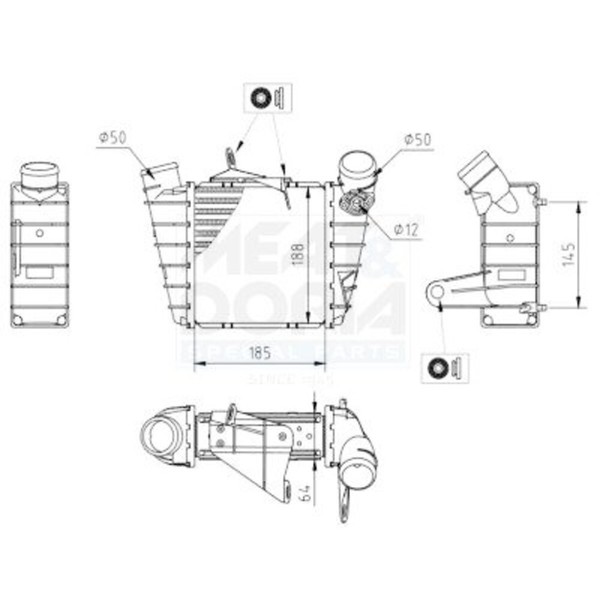LadeluftküHler FüR Seat Cordoba Skoda Fabia I II VW Fox Polo 00-10 6Q0145804A-image