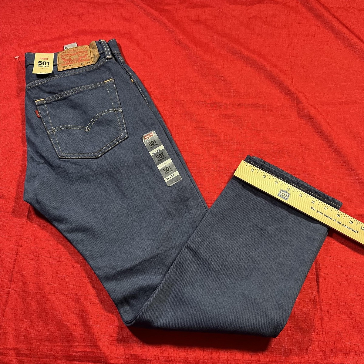 Levis 501 Jeans Mens 31x30 Blue Denim Straight Leg Button Fly
