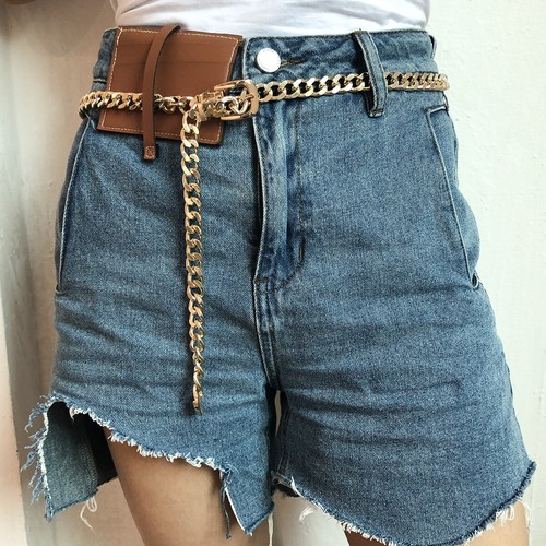Damen Punk Cuban Link Metall Taillengürtel Vintage einzigartige Gürtelschnalle Jeans Kette USA - Bild 4 von 14
