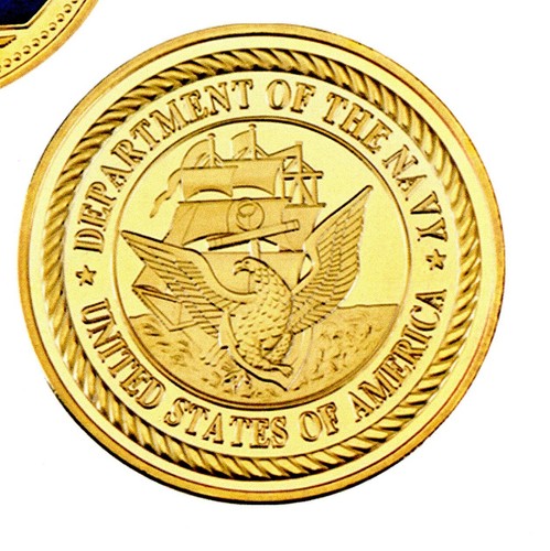 U.S. Navy Aircraft Carrier USS T. ROOSEVELT Gold Plated Challenge Coin W/BOX/COA - Picture 2 of 5