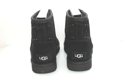 UGG Classic Mini II Studded Black Suede Sheepskin Women's BOOTS