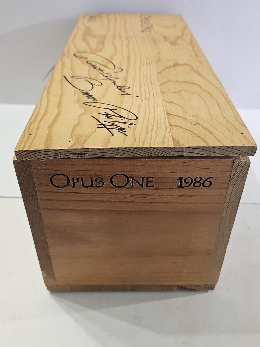 Vintage 1986 Opus One Empty Wood 3 L Red Wine Box Robert Mondavi